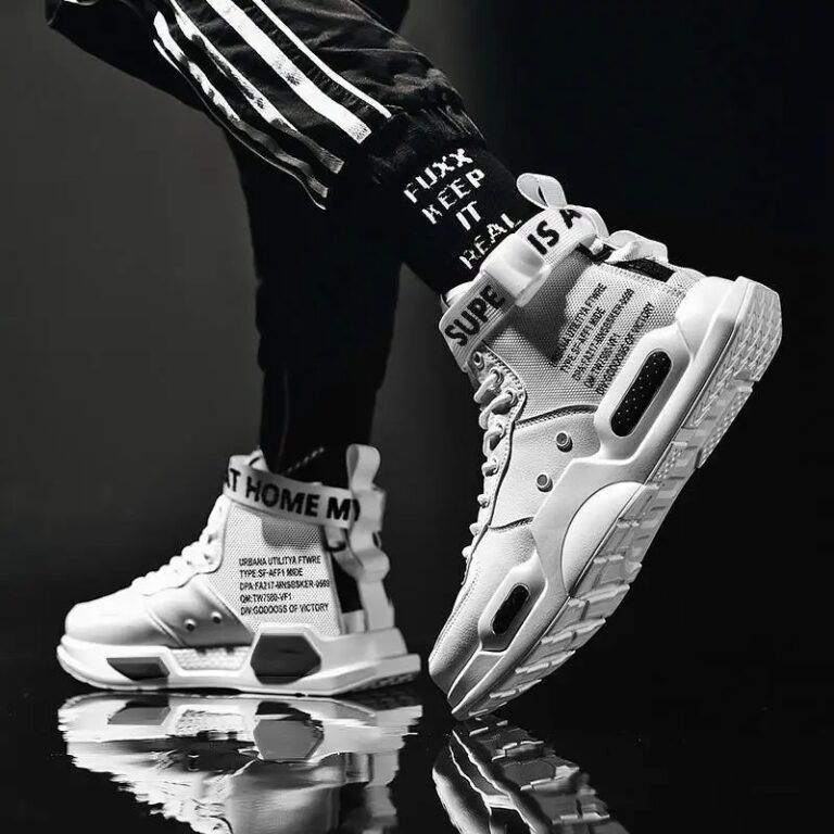 Men's High Top Fashion Leather Sneakers Trend Hot Sal
