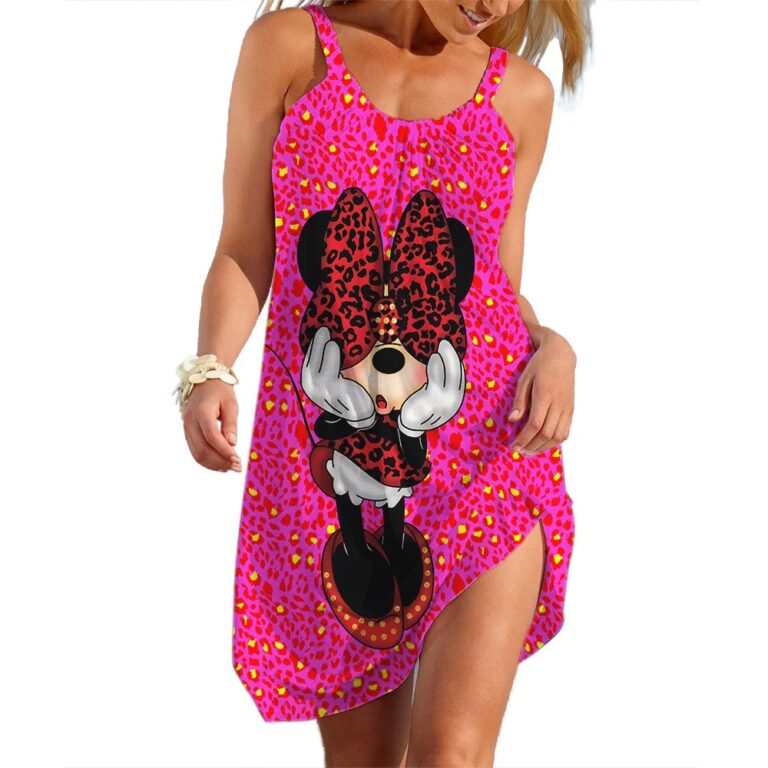 Disney Mickey Minnie Slip Dresses For Woman Summer 3D Print Women's Beach Dress Cute Sexy Sling Beach Cool Top - Image 3