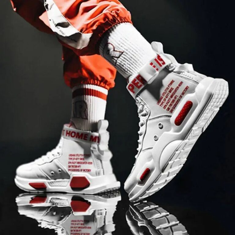 Men's High Top Fashion Leather Sneakers Trend Hot Sal - Image 4